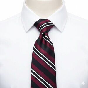 Ralph Lauren Chaps Silk Tie Striped Repp Navy Blue White Red
